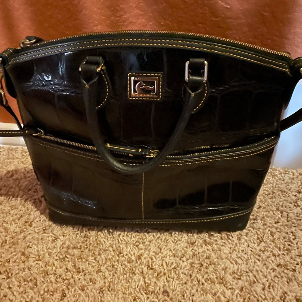 Black Croc Dooney and Burke Handbag